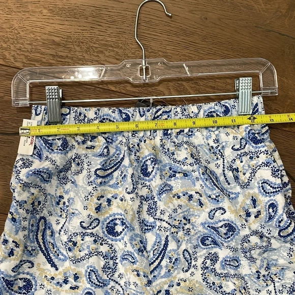 NWT Wide Leg Cotton Blend Lightweight Summer Blue Paisley Beach Pants - Picture 4 of 9